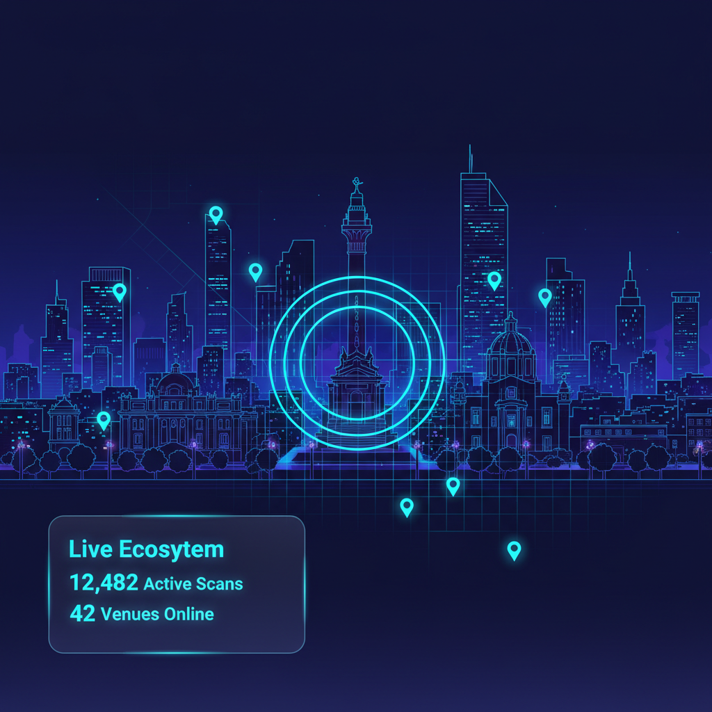 Scannivibe live ecosystem dashboard — Mexico City venue discovery